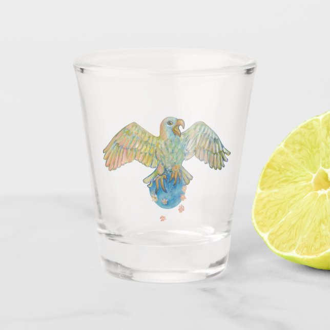 Eagle Carrying Earth  Shot Glass (Front)