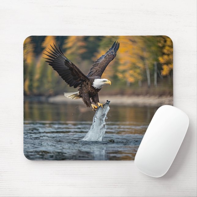 Eagle Catching Fish Mouse Mat (With Mouse)