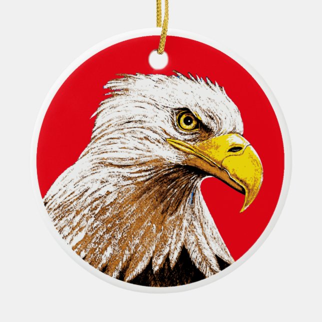 Eagle Ceramic Tree Decoration (Front)