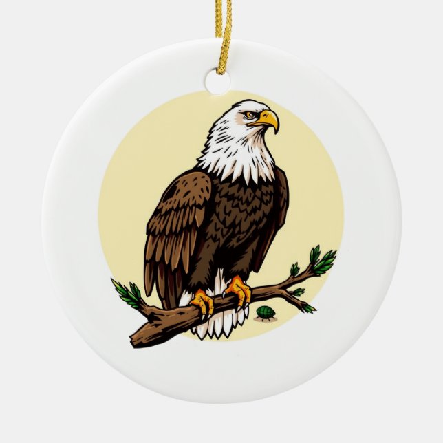 Eagle Ceramic Tree Decoration (Front)