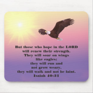 Eagle Christian Bible Verse Soar on Wings Mouse Mat