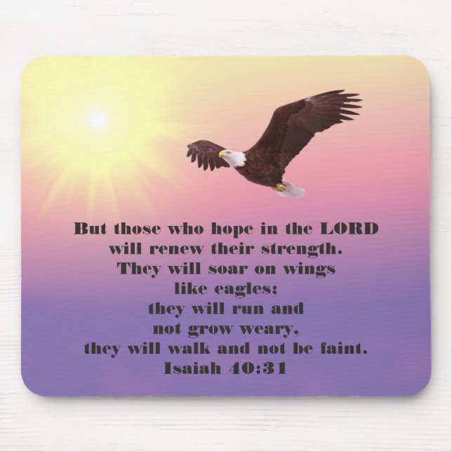 Eagle Christian Bible Verse Soar on Wings Mouse Mat (Front)