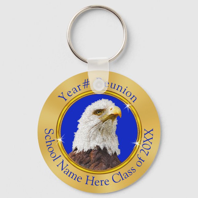 Eagle Class Reunion Gifts with YOUR TEXT or LOGO Key Ring (Front)