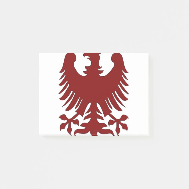 Eagle Coat Arms Phoenix Maroon Nobility Heraldic Post-it Notes (Front)