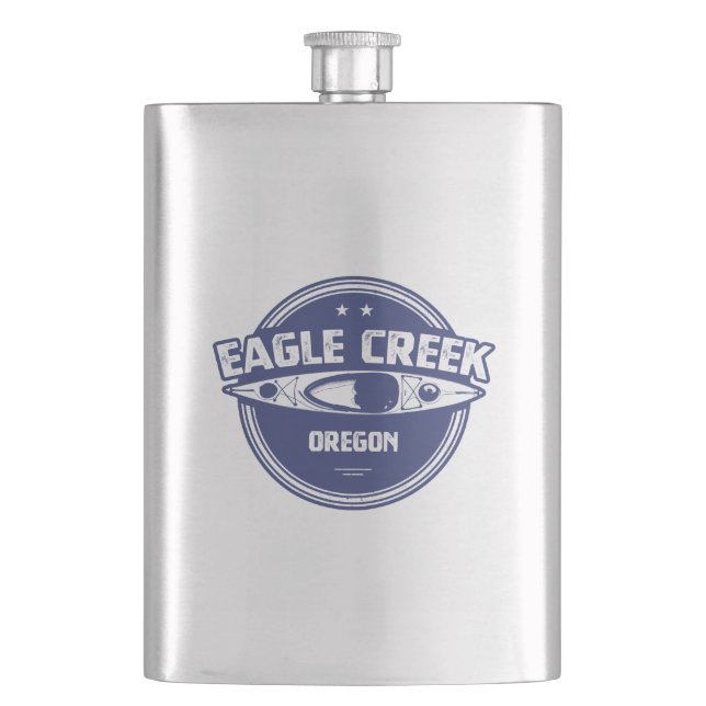 Eagle Creek Oregon Kayaking Hip Flask (Front)