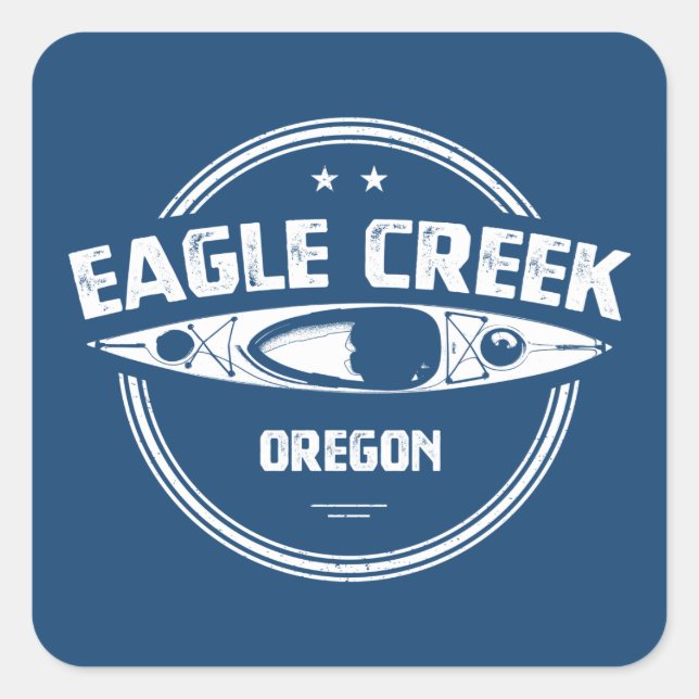 Eagle Creek Oregon Kayaking Square Sticker (Front)