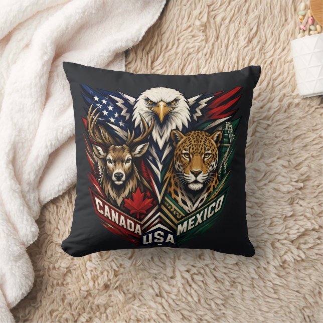 Eagle Deer Jaguar Nature Art Cushion (Blanket)