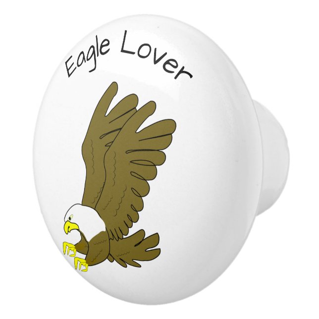 Eagle Design Personalised Ceramic Knob (Right)