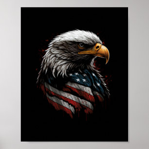 eagle design with american flag poster