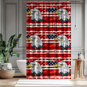 Eagle Emblem Curtain Bold Patriotic Bath Design