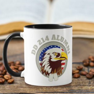 Eagle Emblem USA Flag   DD 214 Alumni Mug