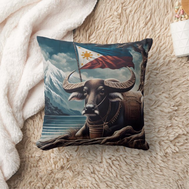 Eagle Emblem With American Flag Design Cushion (Blanket)