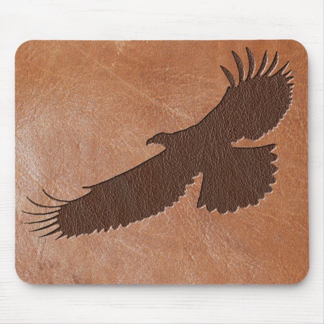 Eagle Embossed Leather Mouse Mat (Front)
