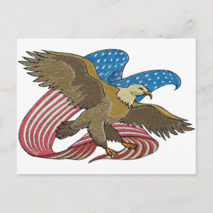 Eagle embroidered postcard