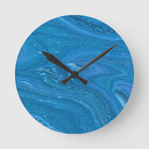 Eagle Eye 3 Cool Blue Abstract Clock