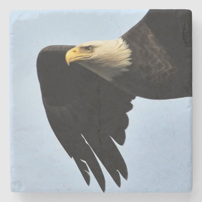 Eagle Eye Portrait Stone Coaster (Front)