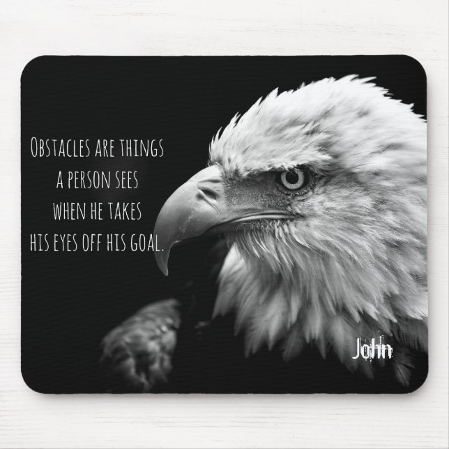 Eagle Eyes Best Quote Personalised Name Mouse Mat (Front)