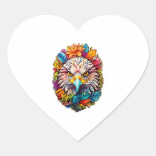 Eagle Face Heart Sticker