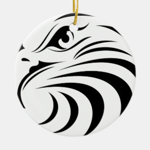Eagle Face Silhouette Ceramic Tree Decoration
