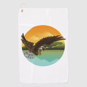 Eagle Falcon Bird Swooping Hawk Buzzard Raptor Golf Towel