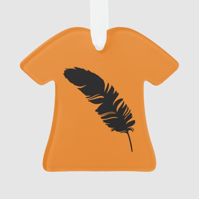 Eagle feather black silhouette ornament (Back)