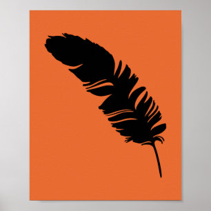 Eagle feather black silhouette poster