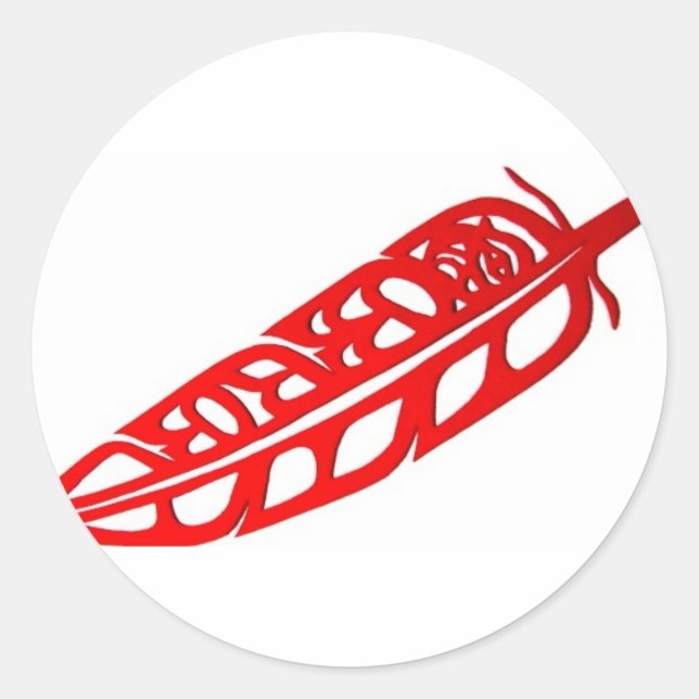 Eagle Feather Design Classic Round Sticker (Front)