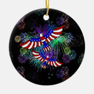 Eagle Fireworks Ceramic Tree Decoration