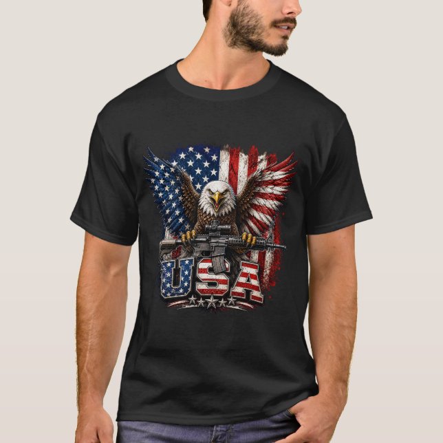 Eagle Flag 4th July T-Shirt (Front)