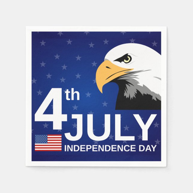 Eagle, Flag, 4th of July Eagle Napkin (Front)