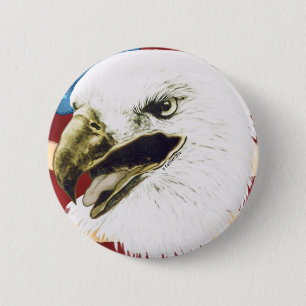 Eagle Flag 6 Cm Round Badge