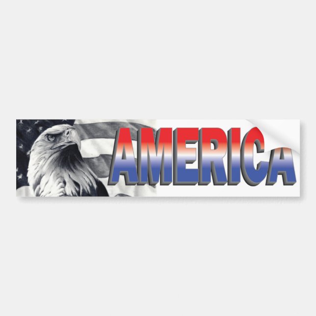 Eagle & Flag America Bumper Sticker (Front)