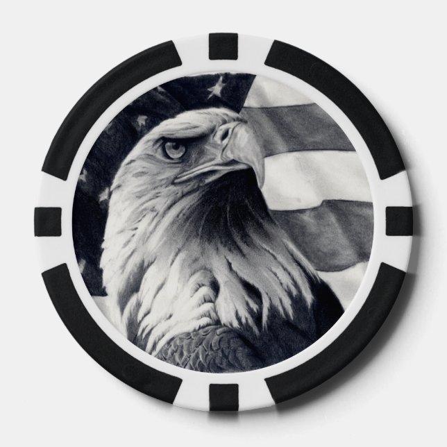 Eagle & Flag Poker Chips (Front)