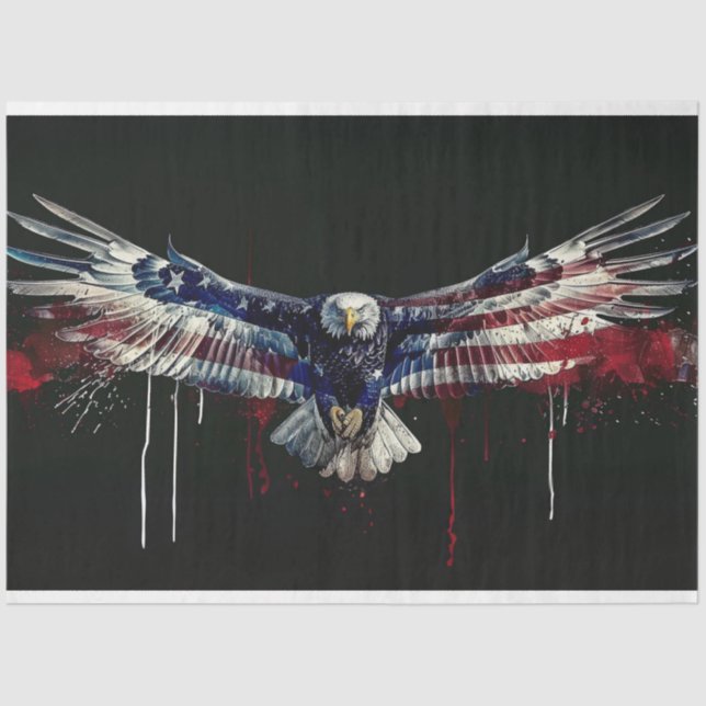 Eagle Flag Street Art Paint Decoupage Tissue Paper (Front)