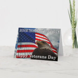 Eagle Flag veterans day Card