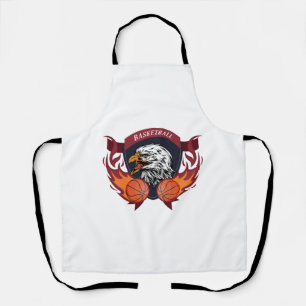 Eagle Flame Basketball Crest Apron