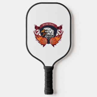 Eagle Flame Basketball Crest Pickleball Paddle