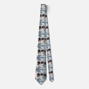 Eagle flies above water surface tie