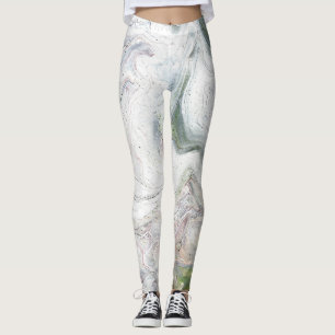 Eagle Fluffy White Abstract Leggings