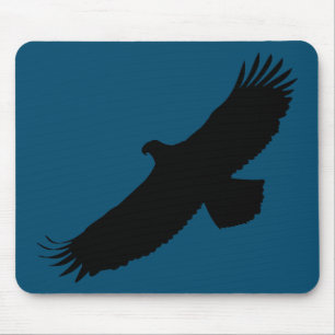 Eagle Flying Blue Mouse Pade - Your Colour - Text Mat
