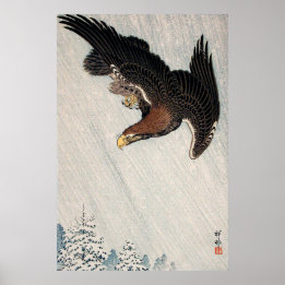 Eagle Flying in Snow by Ohara Koson (1933) Poster