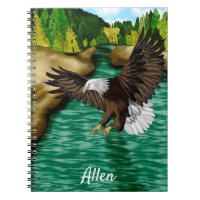 Eagle Flying Over River and Mountains Personalised