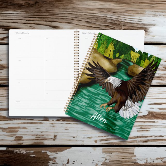 Eagle Flying Over River and Mountains Personalised Planner (Creator Uploaded)