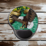 Eagle Flying over River in the Mountains   Gel Mouse Mat<br><div class="desc">Hand drawn American Eagle flying over a river in the canyon of mountains and pine trees. I drew this on my tablet. Thank you for looking and supporting my art.</div>