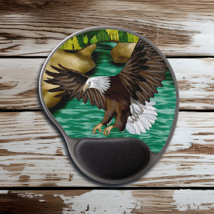 Eagle Flying over River in the Mountains   Gel Mouse Mat