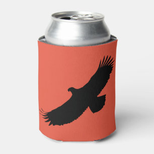 Eagle Flying Red Can Cooler - Your Colors - Text
