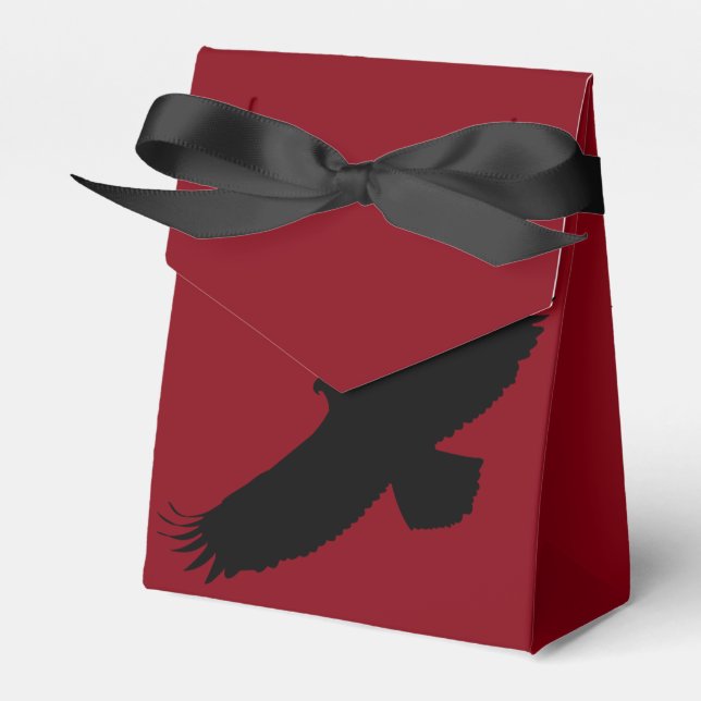 Eagle Flying Red Favor Box - Your Colors - Text (Front Side)