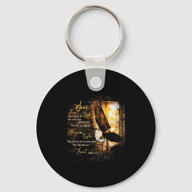Eagle Forest They Will Soar High On Wings Jesus Is Key Ring (Front)