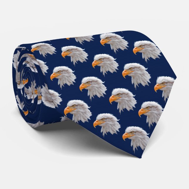 Eagle Frenzy Tie Double Sided Print (Navy) (Rolled)