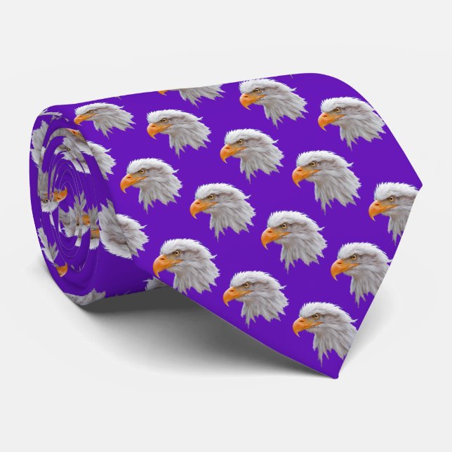 Eagle Frenzy Tie Double Sided Print (Purple) (Rolled)